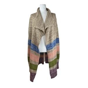 COLOR SWATCH Women's Brown Multi-Color Massive Oversized Blanket Wrap Sweater